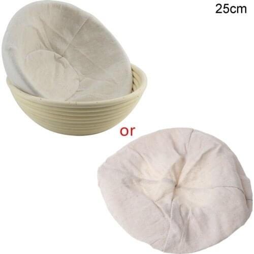 Fermentation Rattan Basket Baking Utensils Round Bread Basket Cloth Cover HX6D
