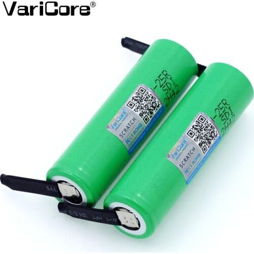 4PCS VariCore 18650 25R 2500mAh lithium battery 20A continuous discharge power electronic battery for Samsung+DIY Nickel sheets