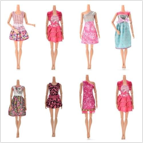 Fashion Colorful Different Styles Mini Dresses Party Wedding Wear Beautiful Handmade Skirt For Doll Accessories Gifts