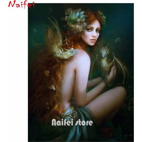 Картины девушек по номерам Naifei China At AliExpress