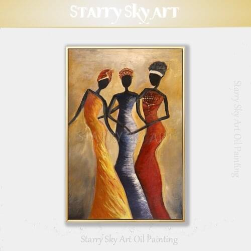 New Arrivals Hand-painted High Quality African Figures Oil Painting on Canvas Beautiful African Woman Oil Paining Decoration