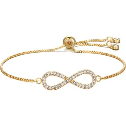 New Bracelets & Bangles Adjustable Bracelet For Women Captivate Bar Slider Brilliant Cz Rose Color Jewelry Pulseira Feminia