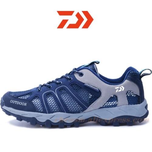 Daiwa New Mens Aqua Upstreams Shoes Quick-drying Breathble Fishing Shoes Women Hole PU Insole Anti-slip Water Shoes Hiking Shoe