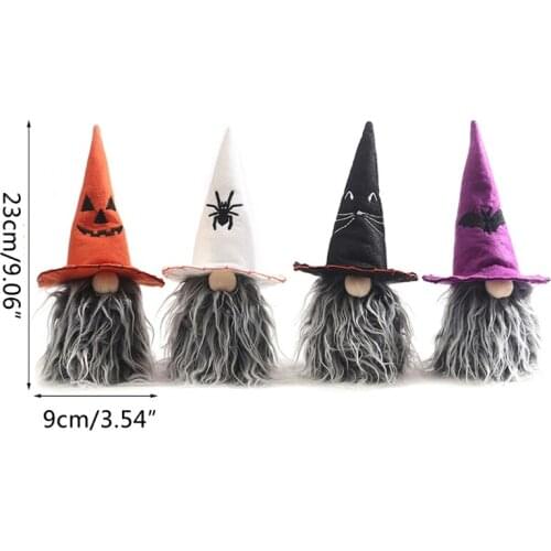 Pointed Hat and Long Beard Halloween Dwarf Gnome Doll Ornaments Cute Cartoon Dwarf Elf Home Decor Halloween Celebration S03 21