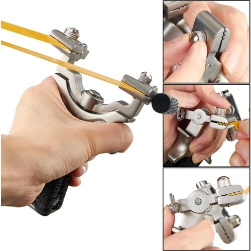 Boy Stainless Steel Outdoor Flat Band Slingshot Catapult For Hunting With Bands Laser Aiming Sights Outdoor Hunting Games Tools