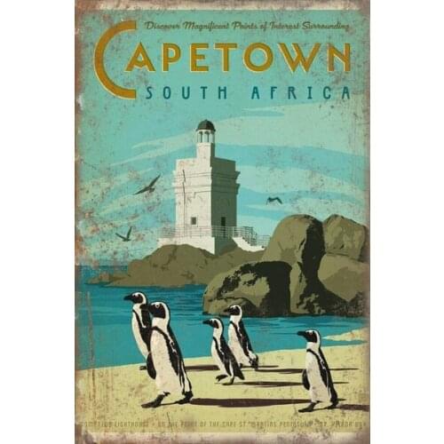 Vintage New Poster Cape Town South Africa Travel Metal Tin Sign 8x12 Inch Retro Art Home Bar Pub Garage Cafe