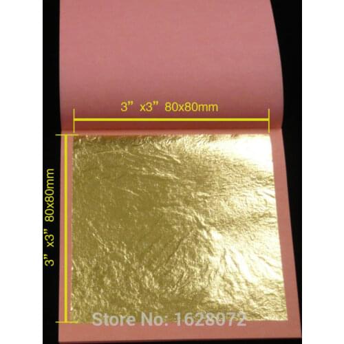 High quality 10-25 pieces per booklet 8x8 cm Genuine 24 K Edible Gold Leaf for Food decoration Gold Mask