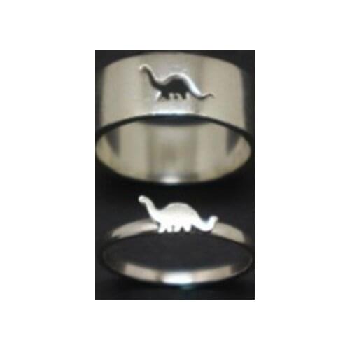 YIZIZAI Cute Little Dinosaur Couples Thin Wide Rings Fashion Animal Flying Dragon Snake Rings Engagement Jewelry Statement Gifts