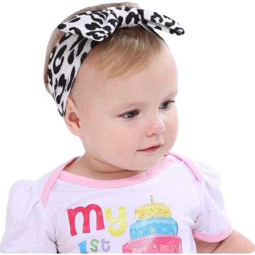 2018 Little Girls Kids Soft Stretch headband Big Bow Turban Bowknot Hairband Leopard Head Wrap Hair Band Accessories 1pc