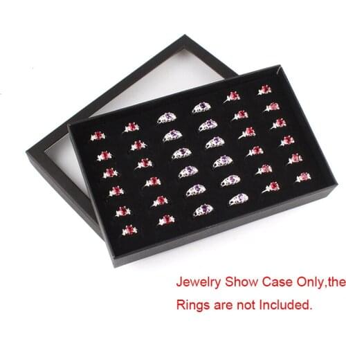 1 Pcs Exquisite Practical Fine 36 Slots Ring Storage Ear Display Box Jewelry Organizer Holder Transparent Window Show Case
