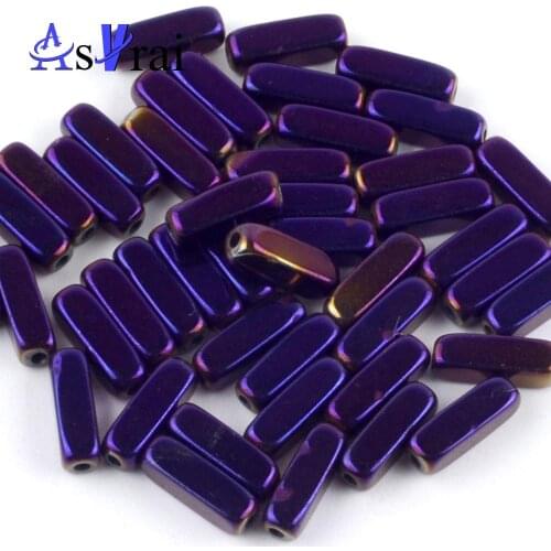 2*4/3*5/3*9mm Purple Hematite Natural Cuboid Shape Beads Spacer Loose Beads For Jewelry Making Diy Bracelets Jewellery Strand15"