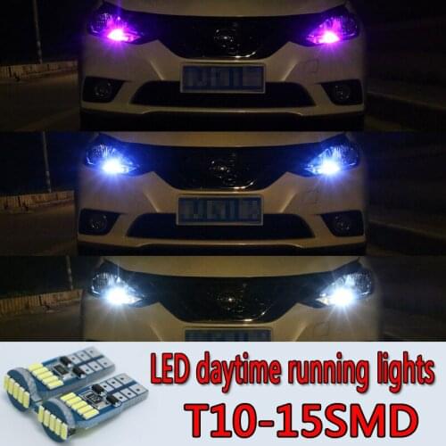 2PCS Car LED Daytime running light T10 Automobile side lamp W5W Car CORNER LAMP 15SMD License plate light Rear trunk light 194