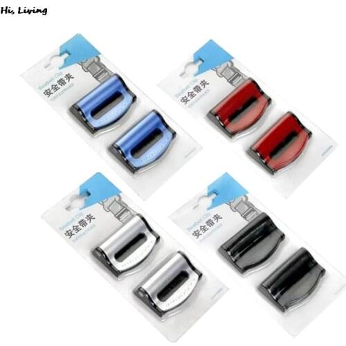 2pcs Universal Car Seat Belts Clips Safety Adjustable Auto Stopper Buckle Plastic Clip 4 Colors Interior Accessories Car-styling