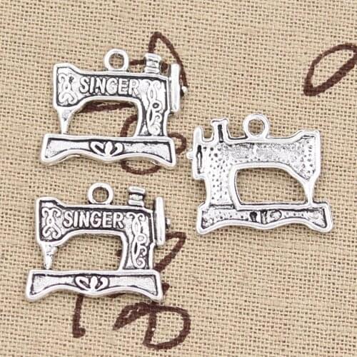 20pcs Charms Sewing Machine 20x17mm Antique Bronze Silver Color Pendants Making DIY Handmade Tibetan Bronze Silver Color Jewelry