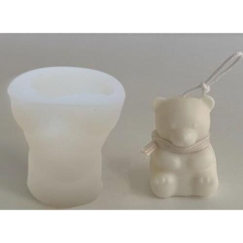 3D Cute Bear Candle Mold Silicone Fondant Mould Mousse Cake Mold Chocolate Baking Cookie Molds Sugar Soap Art craft Decoration