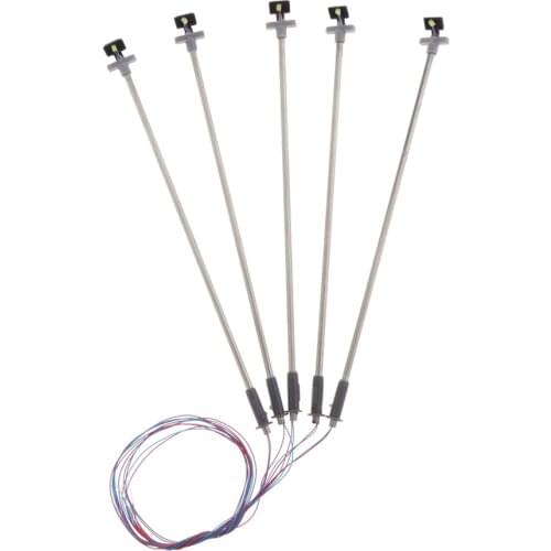 5pcs Mini Model Railway Train Lamp Post LED Street Lights HO Scale 1:87 Garden Landscape Lights