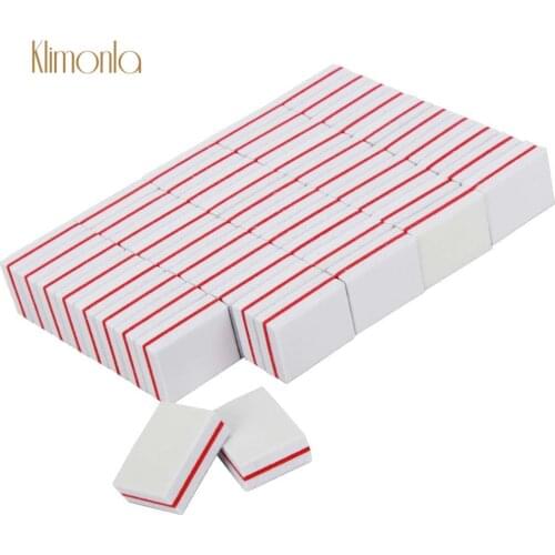 50 Pcs/Lot White Sponge Nail File 100/180 Grit Professional Nail Polisher Thick Sanding Buffer Files Gel Manicure Tools Salon