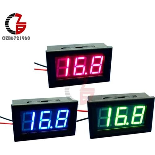 DC 5V-120V 2 Wire 0.56'' LED Digital Voltmeter Voltage Meter Car Motocycle Electric Bicycle Volt Detector Tester Monitor 12V 24V