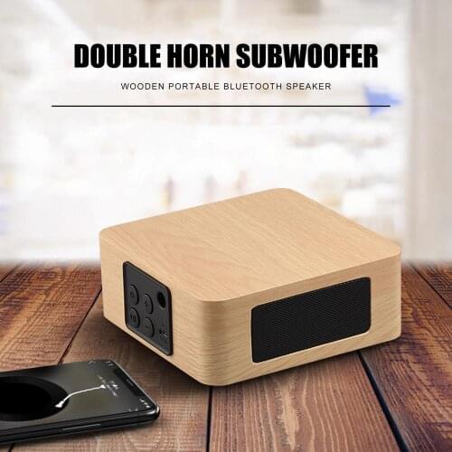 1200mAh Speaker Bluetooth V5.0 Wooden enclosure support AUX Line in input Theater and music sound stage selection