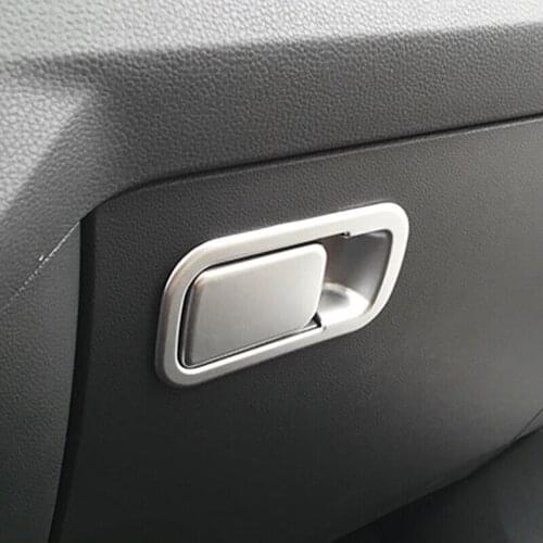 For Touran 2016 2017 2018 2019 car Accessories ABS Matte Chrome Car copilot glove Box handle bowl Cover Trim