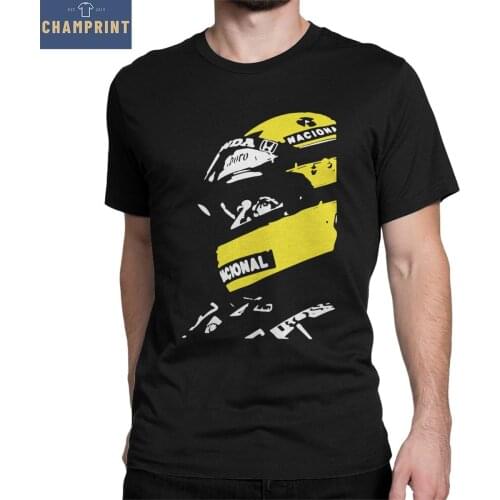 Ayrton Senna Racing T-Shirt for Men Funny Pure Cotton Tee Shirt O Neck Short Sleeve T Shirt 4XL 5XL Clothes