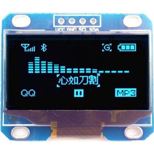 IIC I2C 1.3 inch Serial Blue OLED Display Module 12864 LCD Screen Board 128X64