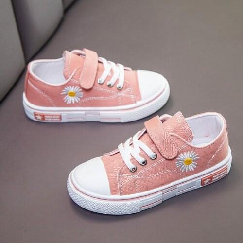 New Girls Canvas Shoes Fashion Kids Sneakers Breathable Children Sports Casual Shoes Size 26-37