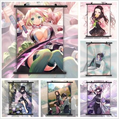 Kimetsu no Yaiba Shinobu Mitsuri Nezuko Kanne Kanao Anime Manga HD Print Wall Poster Scroll