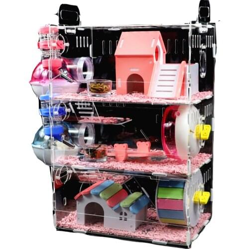Hamster Baby Cage Acrylic Golden Bear Three-layer Super Large Transparent Villa Supplies Toys
