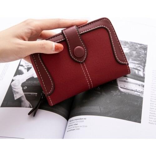 Retro short purse for women 2021 new Korean multifunctional folding small purse for women zero purse