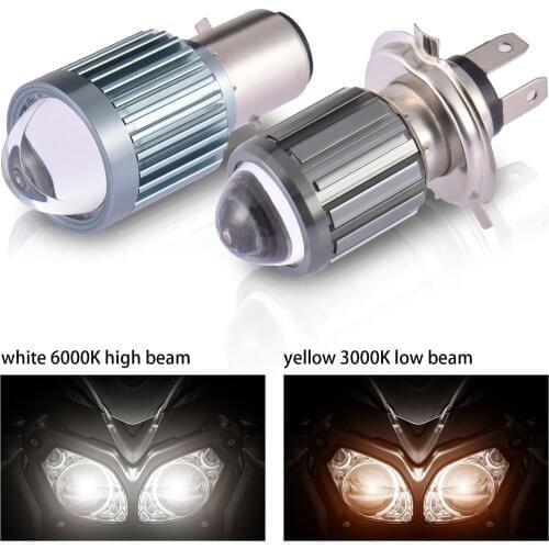 8000Lm H4 LED Moto H6 BA20D LED Motorcycle Headlight Bulbs CSP Lens White Yellow Hi Lo Lamp Scooter Accessories Fog Lights 12V