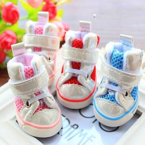 Summer Dog Shoes Breathable Puppy Cat Non-slip Sneaker For Small Medium Chihuahua Pugs Goods Pet Boots Pink Blue Red Accessories