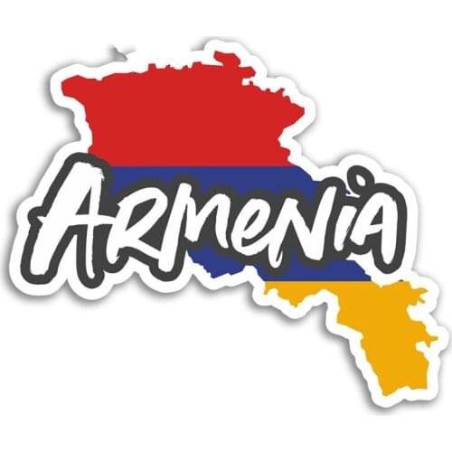 Hot Armenia Map KK Vinyl Car Sticker Flag Travel Luggage Waterproof Applique Bumper Car Decal Waterproof KK13*13cm