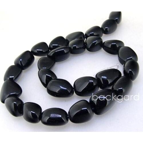 Unique Pearls jewellery Store,Nugget Shape 14X10MM Black Agate Gemstone Loose Beads Jewelry LC3-0177