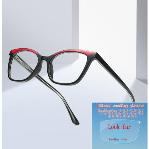 MINCL/ Vintage Square Multifocal Presbyopic Glasses, Photochromic Gray Bifocal Sunglasses for Men Women Readers UV400 NX