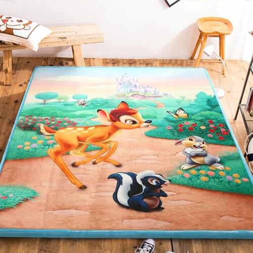 Cartoon Carpet Crystal Floor Mat Child Crawling Folding Yoga Thick Bedroom Tea Table Rug