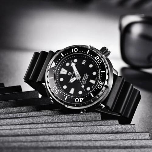PAGRNE DESIGN New Mens Automatic Mechanical Watch NH35A Top Brand Luxury Sapphire Glass 300M Waterproof Sports Men Diving Watch