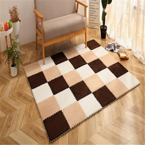 9pcs/lot soft Shaggy suede baby Play Mat EVA Foam Childrens Rug Interlocking Exercise Crawl Tiles Floor Puzzle Carpet kids