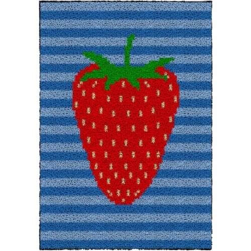 Latch Hook Rug Wall Hanging Crocheting Tapestry Strawberry Pattern Cushion Kits for Embroidery Home Carpet Handicraft Gift