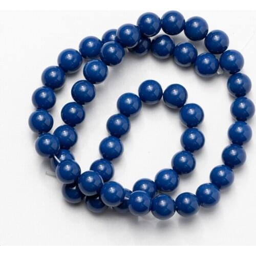 Wholesale Blue Glass Beads Charm Bracelet Natural Beads Stone Needlework for Jewelry Making 8mm DIY Bracelet Earrings Necklaces