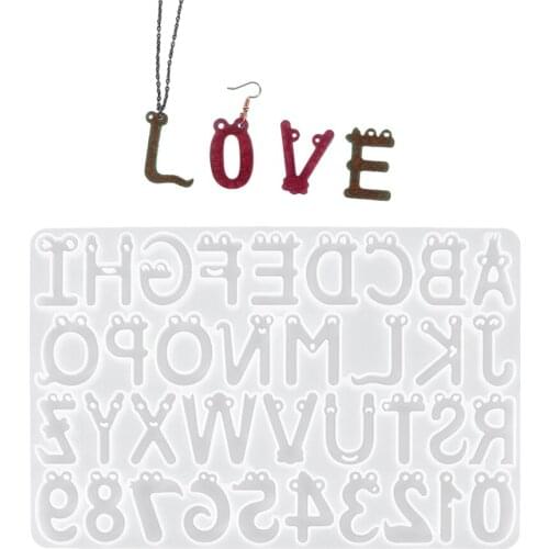 Letter & Number Pendant Silicone Resin Mold DIY Keychain Earring Necklace Jewelry Making Mold