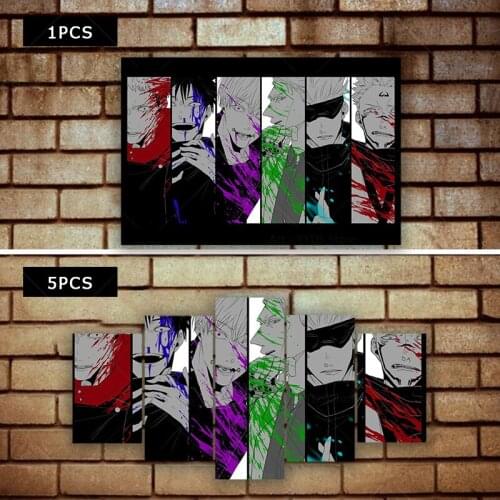 Japan Anime Jujutsu Kaisen Poster and Print Comic Character Art Canvas Painting Wall Art Pcirtue for Room Home Decor (No Frame)
