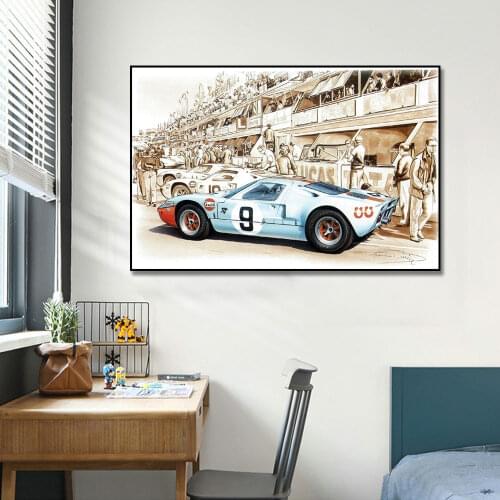 24 Hours Of Le Mans Poster Print Art On Canvas Painting Nordic Poster Wall Art Picture For Living Noom Home Decoration Frameless