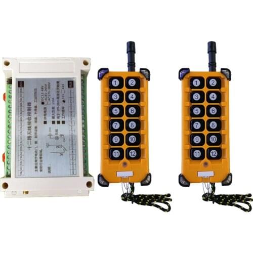 3000m DC 12V 24V 36V 48V 12CH Radio Controller RF Wireless Remote Control Overhead travelling crane System Receiver + Remote