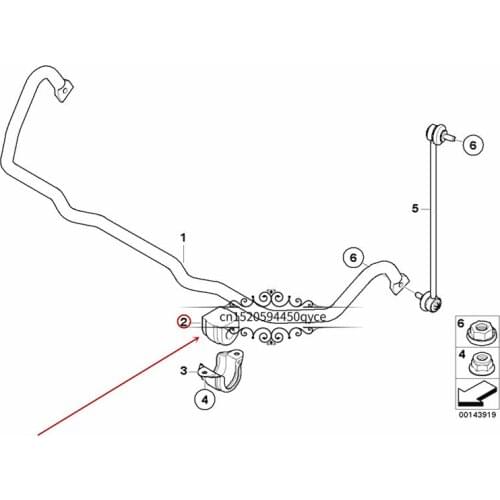 Stabilizer rubber sleeve Rubber bearing Suitable for 535b mw2011 Front stabilizer bar opening glue Front stabilizer bar bushing