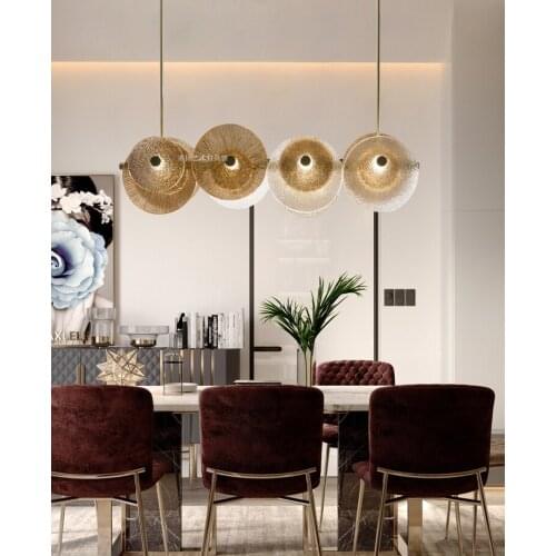 Postmodern light luxury glass dining room chandelier personality simple and creative bar model room tea room chandelier