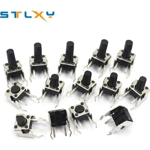 20PCS PCB Momentary Tactile Tact Push Button Switch Right Angle With stent 6*6*4.3/5/6/7/8/9/12mm 6x6x4.3/5/6/7/8/9/12 MM