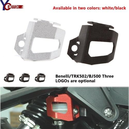 With LOGO CNC Motorcycle Rear Brake Fluid Reservoir Guard Cover Protect Oil Cup Oil Can For Benelli TRK 502 Leoncino 500 BJ500