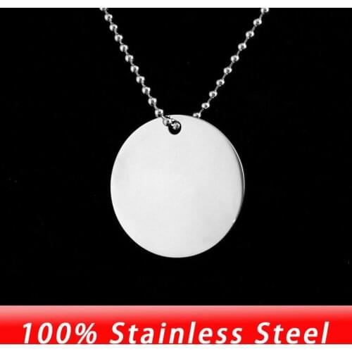 100% Stainless Steel Round Blank Pet ID Tags Pendant 15mm/25mm/35mm Circle Charms DIY Jewelry High Quality Wholesale 10pcs