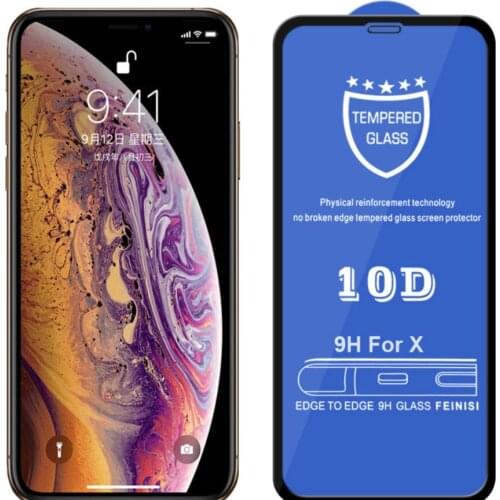 100pcs 10D Tempered Glass For iPhone 12 Mini 11 Pro Max XS XR X 8 7 6 Plus SE Full Coverage Premium Curved Screen Protector Film